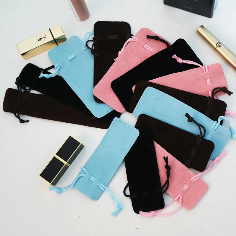 Cosmetic Drawstring Pouch Lip Gloss Protection Cover Jewelry Organizer Pen Case Chopstick Holder Eco-friendly Luxury Packaging