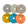 TRUE SHINE 100 mm 3 Steps Wet/Dry Resin Bond Diamond Polishing Pads OEM for Granite Marble Engineered Stone Polishing