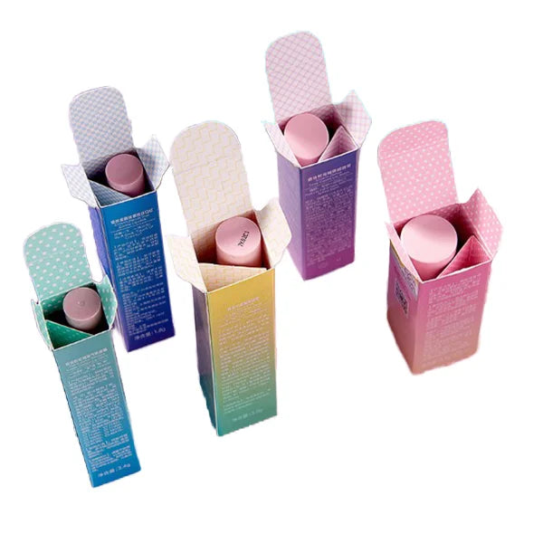 Pink Glossy Lipstick and Lip Glosses Folding Packaging Box Cosmetic Paper Boxes with Laminated Finish