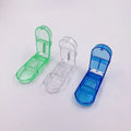 Professional Travel-Sized Plastic & Stainless Steel Pill Cutter and Splitter with Blade for Tablets and Vitamins Storage Cases