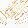 Dainty Stainless Steel 18K Gold Box Curb Paperclip Figaro Chain Necklace Thin Twist Gold Chain Layering Everyday Necklace