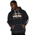 KY Men's Vintage Acid Washed Pullover Hoodie Heavyweight Contrast Stitching Silk Screen Print Plus Size Fitness Fitness