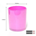 LANGXU Glossy Colorful pink Yellow Green Black White Empty Wholesale Cylinder Glass Candle Jar Candle Vessel Holders