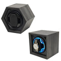 2025 Black Automatic Hexagon Walnut Wood Watch Storage Winder Mechanical Display Winding Box OPWW909 for Cases