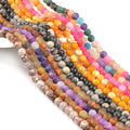 Natural Gemstone Frosted Tiger Eye Amethyst Agate Loose Beads for DIY Bracelet Necklace