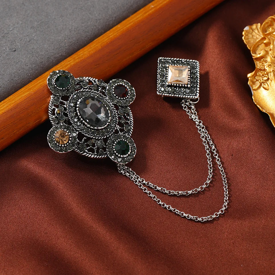 MT091533 Vintage Fashion Geometric Brooch Women Alloy Brooch Jewelry