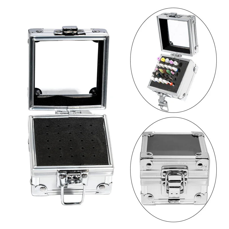 Tamax 25 Hole Nail Drill Bits Stand Holder Case Empty Storage Box Milling Cutter Display Container Accessories Nail Art Manicure