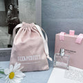 Custom Logo Printing Jewelry Pouch Small Drawstring Necklace Earring Packing Velvet Jewelry Bag