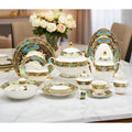 98pcs Hight Quality Gold Decoration Bone China  Porcelain Tableware Luxury Dinnerware Style with Tea Sets Full Set for 12