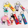 2024 New 57 Styles Cartoon 3D Anime Key Chains Rings 3d Dragon Balls Z Super Pvc Goku Vegeta Cell Majin Buu  Rubber Keychain