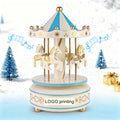 Wholesale Beautiful Merry Go Round Music Box Big Size Musical Box with Mic for Singing Festive Decor