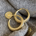 Simple Gold Twist Hoop Earrings 925 Sterling Silver Bijouterie Fashion Hoop Earrings for Women