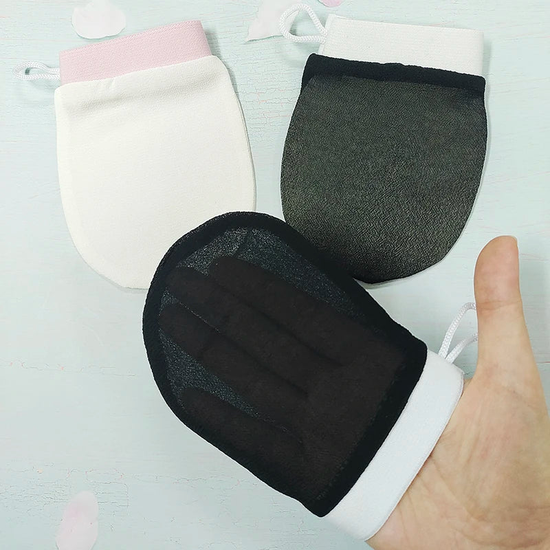 2023 New Customize Logo 100% Natural Silk Exfoliating Face Mitt Glove Turkish Bath Mitt for Face
