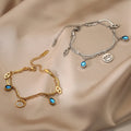 2026 Hot-Selling Personality Zircon Stainless Steel Double-Layer Hand Chain Bracelet for Women