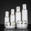 Glass Bottle Cosmetic Packaging Set Pearl White 30g 50g 40ml 50ml 100ml 120ml Glass Pump Bottle for Lotion Toner