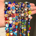 Hot Sales 6/8/10mm Millefiori Flower Glass Beads  Wholesale Loose Lampwork Glass Beads for DIY Jewelry Making