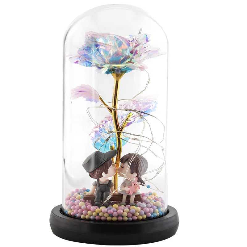 New Products Flower Glass Cover Valentine's Day Christmas Proposal Creative Gift