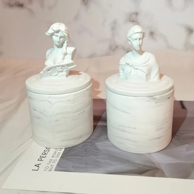 Handmade High-end Niche Art Portrait Sculpture Cup With Lid Sleep Aid Aromatherapy Candle