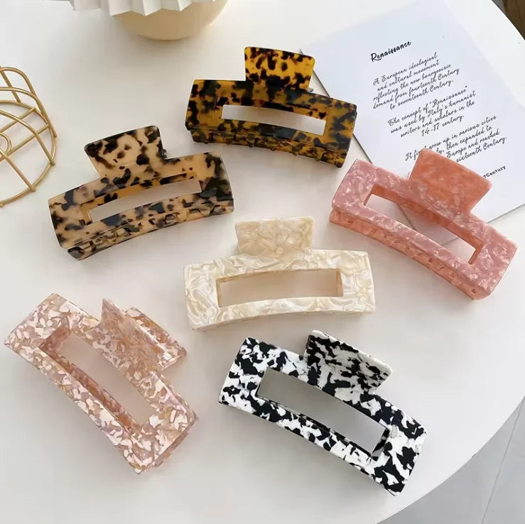 Korean Wholesale Hair Accessories Women Ponytail Clip Simple Temperament Large Cellulose Acetate Hair Claw Clip