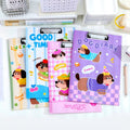 Cute Animal Dog Pattern School A4 Paper Clip Board Plastic Office File Folder for Girls