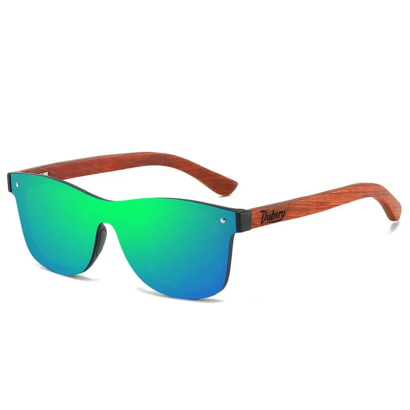Dubery D306 Polarized Square Rimless Sunglasses Retro Fashion Frameless Wooden Sports Sunglasses