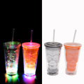 16oz Plastic Clear LED Light-Up Flashing Party Tumbler with Straw-Valentine's Day Party Accessories