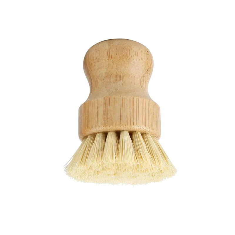 80*48MM Bamboo Dish Scrubbing Brushes Kitchen Wood Cleaning Scouring Pads for Washing Cast Iron Pan Pot Natural Sisal Bristles