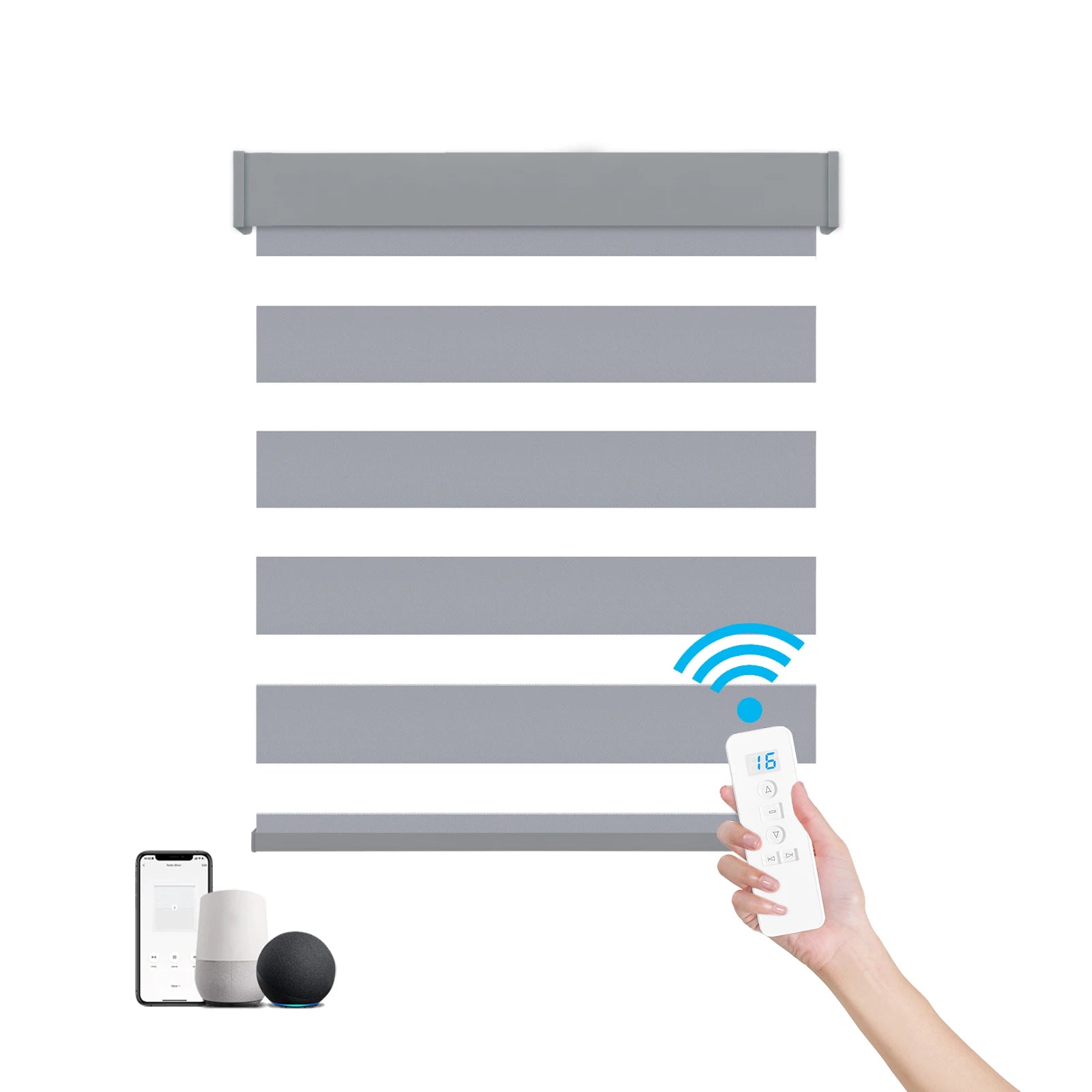 Double Layer Electric Day Night Automatic Smart Remote Control Blackout Motorized Roller Shades Zebra Blinds for Window