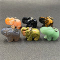 Hand Carved Gemstone Elephant Pendant Necklace Women Men Healing Protection Lucky Quartz Crystal Charm 26x38mm 18" Black Cord