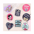 Black Hot Melt Adhesive Letters Embroidery Mother's Day Series Patch for Hats Bag Clothing Jeans Shoe Decoration Garment Patches