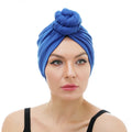 Knot Turban Head Wrap Knot Beanies Cap Fashion Plain Women Pre-Tied Bonnet Stretch Scarf Hat