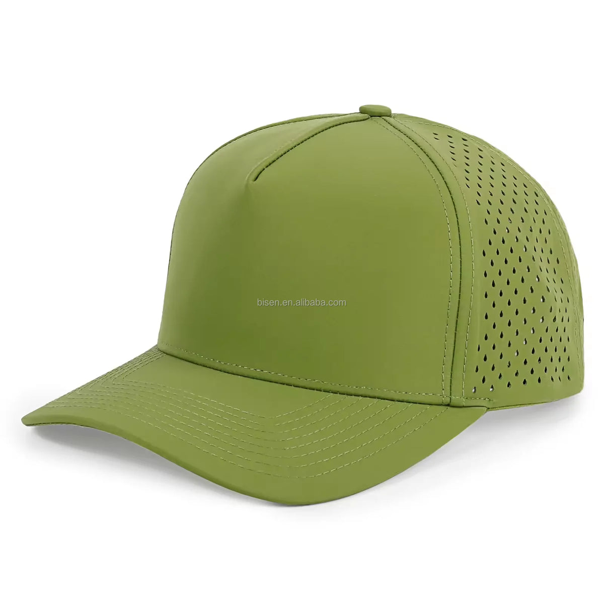 Custom Designer Logo Patch 5 Panel Waterproof 100% Polyester Fruit Sport Golf Dad Baseball Cap Laser Cut Perforated Four Seasons MegaBDM