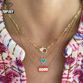 Top Icy Hip Hop Jewelry Custom Multicolor Necklace Stainless Steel Personalized Cute Name Pendant DIY Chain for Women
