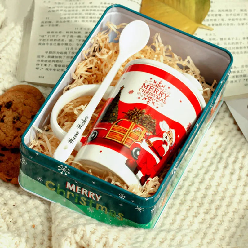 Hot Sale Santa Claus Gift Box Square Cute Metal Jewelry Iron Box