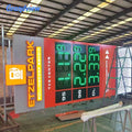 Custom Gas Station Advertisement Outdoor Light Box Sign Acrylic Stainless Steel Pylon Sign