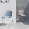 WISEMAX FURNITURE Modern Nordic Chair Plastic PP Chair with Hole Metal Frame Chair for Dining Room Living Room Restaurant Cafe