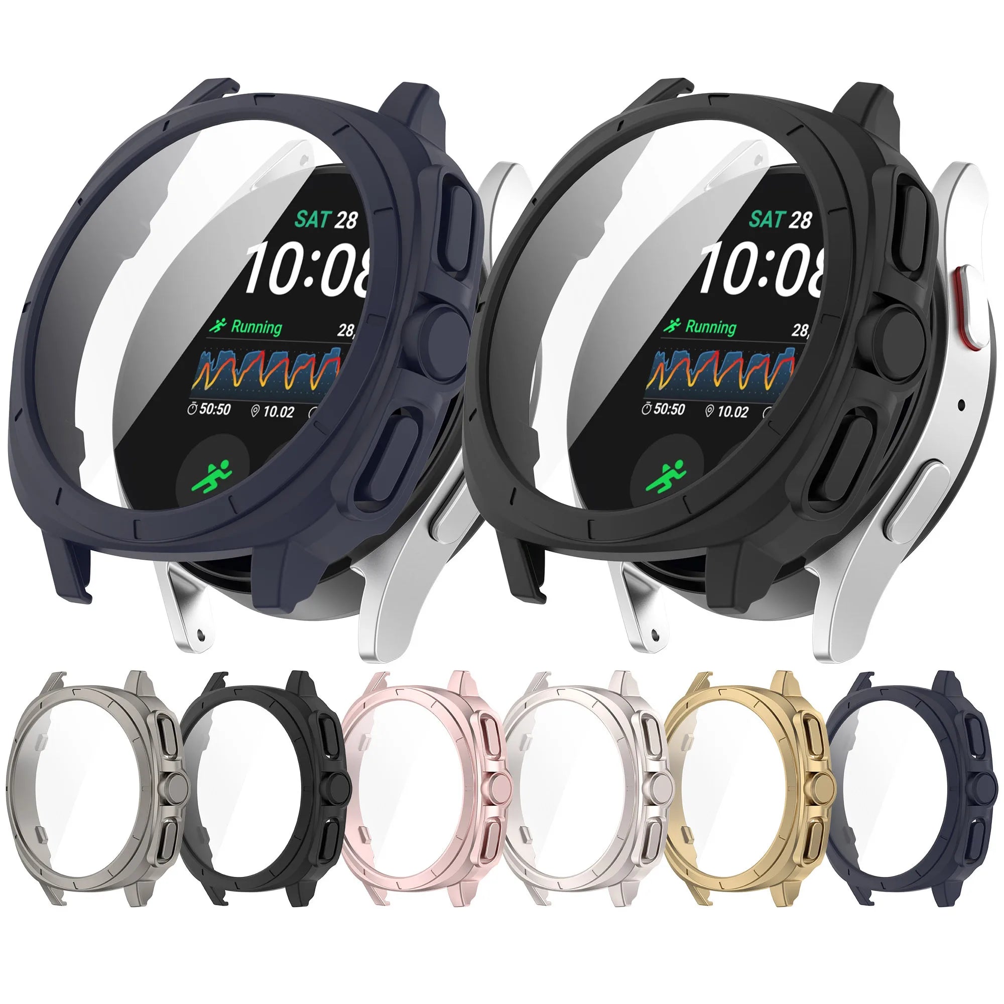 IVANHOE Change to Ultra 47mm Hard PC Case + Tempered Glass for Samsung Galaxy Watch 7 40/44mm Screen Protector Bumper