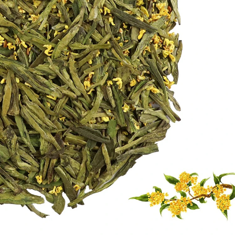 Chinese Famous Green Tea Queen West Lake Longjing Flavored Green Tea Osmanthus Longjing Tea