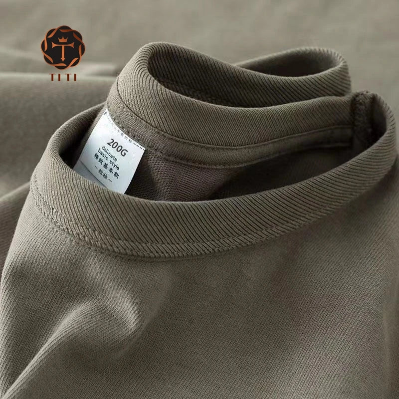 Quality Cotton 200g Heavyweight T Shirt for Men Women Summer Short Sleeve Tee 100% Cotton Top Casual Men's Clothing