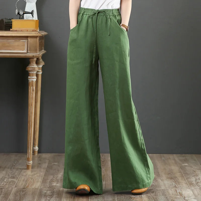 S-3XL Y2K Cotton Linen Wide Leg Pants Women Casual Vintage Harajuku Boho Ladies Trousers Hip Hop Oversized Streetwear Female