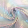 Rainbow Holographic Foil Organza Dress Decorative Fabric rainbow Fabric Chiffon Lace for Stage Dress