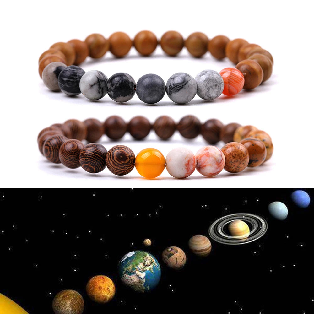 2024 Wholesale Ladies Men's New Trendy Star Universe Wenge Healing Crystal Beaded Bracelet Natural Stone Stretch for Christians