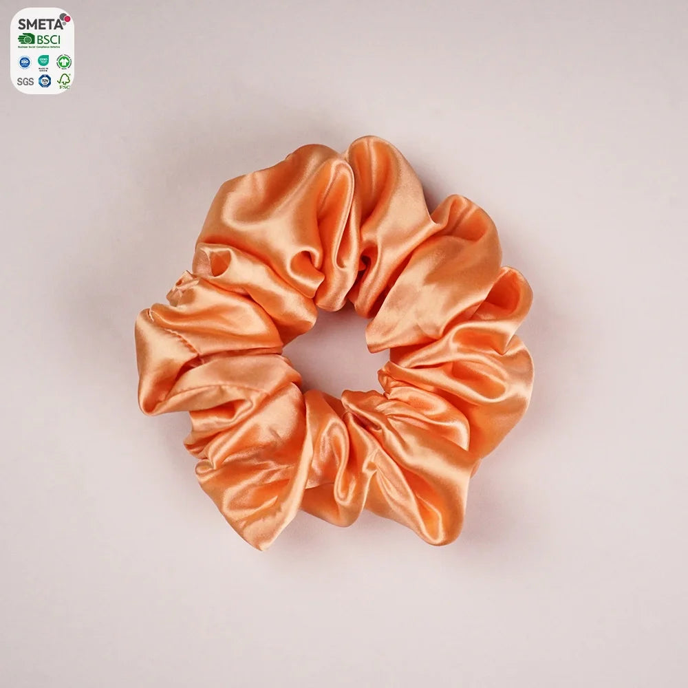 Custom 16/19/22 Momme 5CM 100% Mulberry Silk Scrunchies Women Hair Accessories