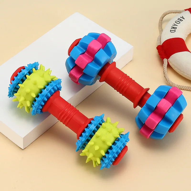 Wholesale Colorful Dog Toy TPR Teeth Cleaning Barbell Tooth Grinding Stick Pet Chewing Toy Dog Dental Chew Toys