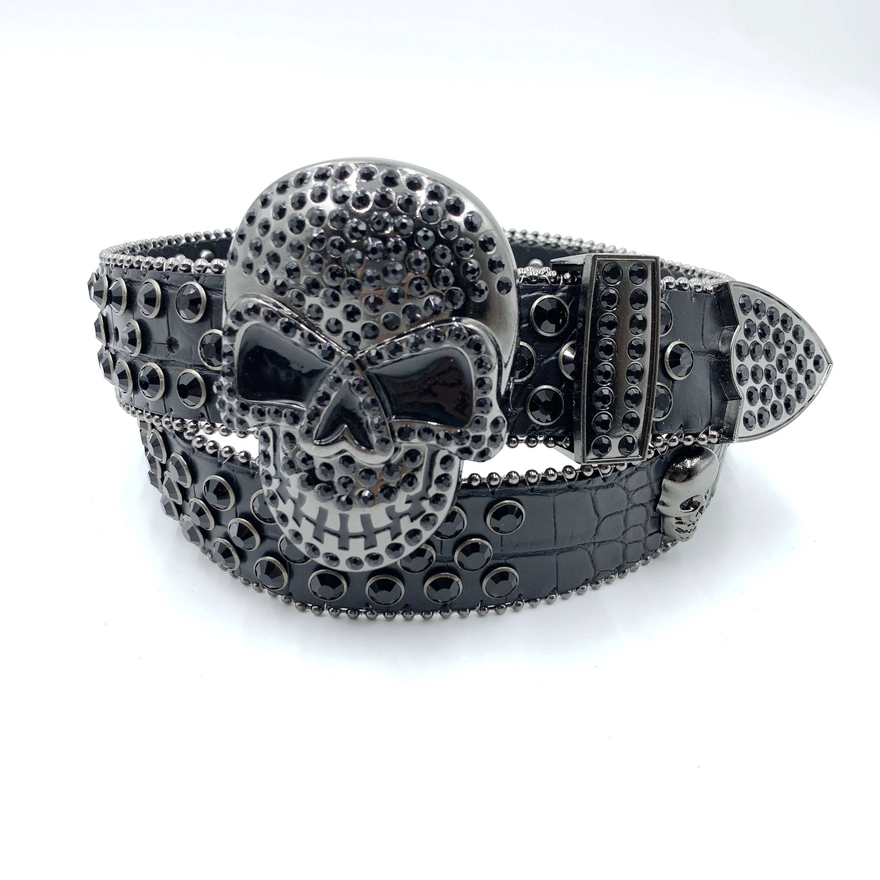 Fashion Designer Western Cowboy Diamond Genuine Leather Men Women Pink Gold Luxury Rhinestone Belt Bling Plate Buckle 3.8cm