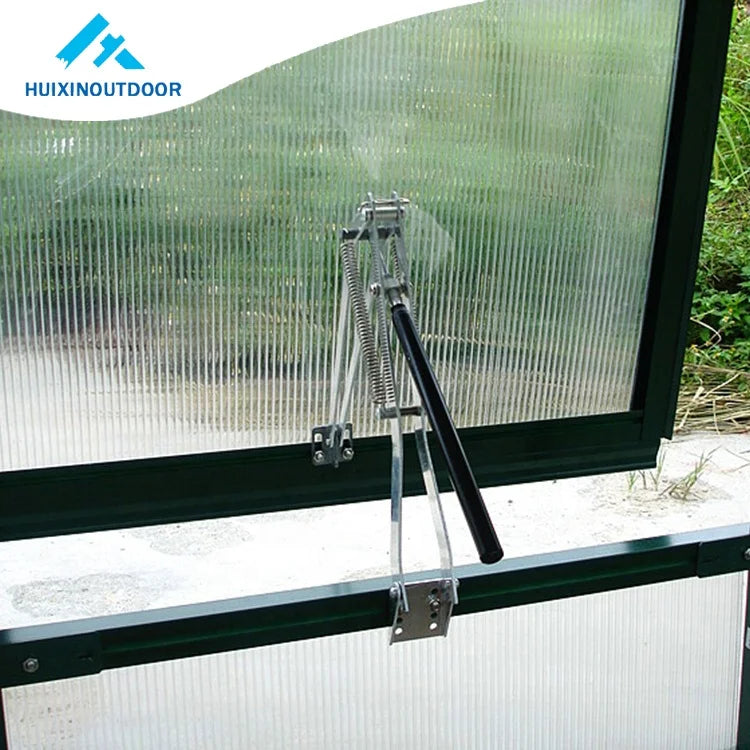 Super Convenient Garden Greenhouse Vent Roof Temperature Sensing Aluminium Glass Greenhouse Automatic Window Opener MegaBDM