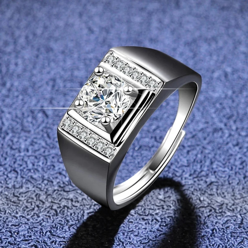 Rings Jewelry D Vvs Moissanite Diamond Ring Sterling Silver 925 Moissanite Jewelry 1ct Fine Jewelry