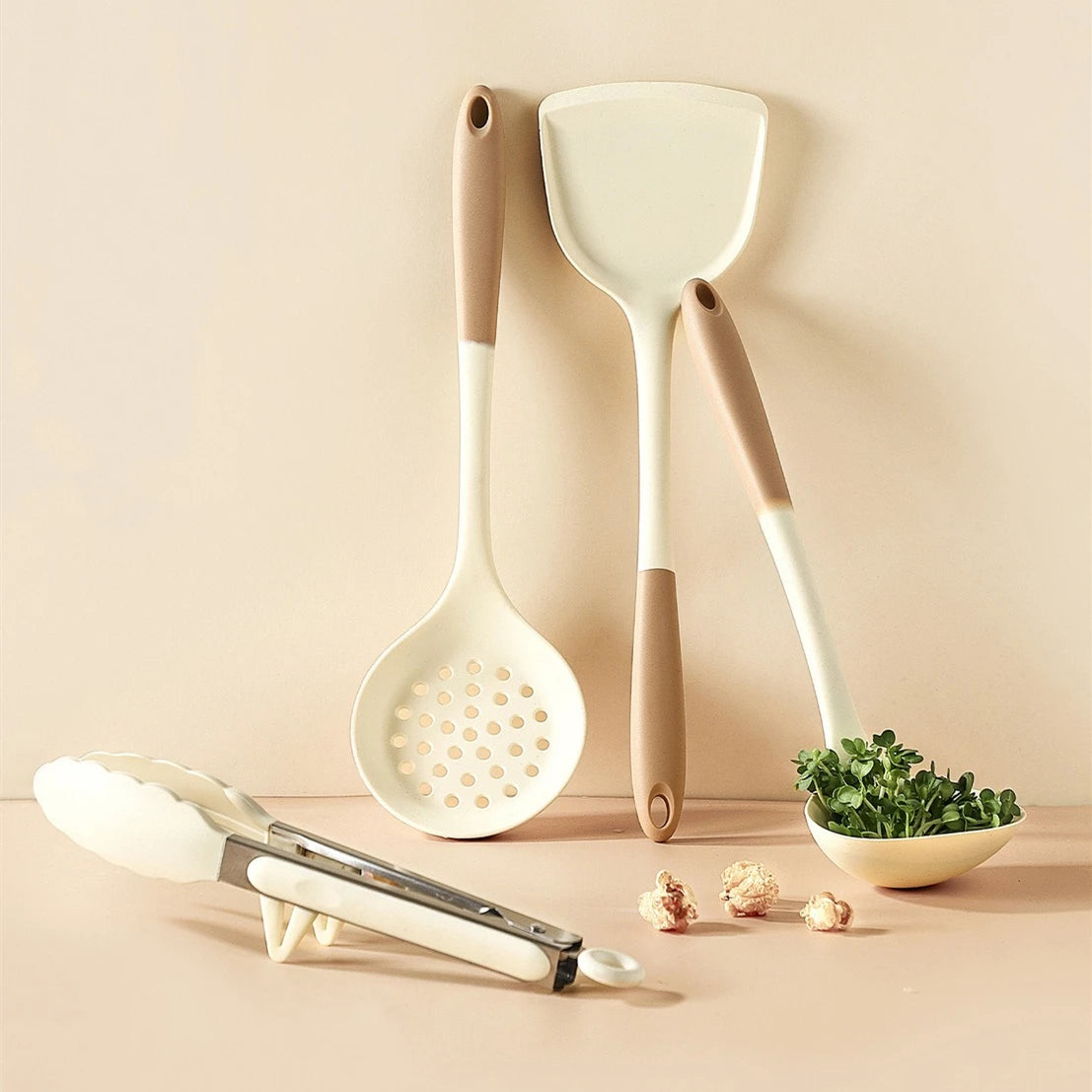 MANJIA Factory Wholesale Silicone Kitchen Utensil Set Heat-Resistant Non-Stick Kitchenware Tools