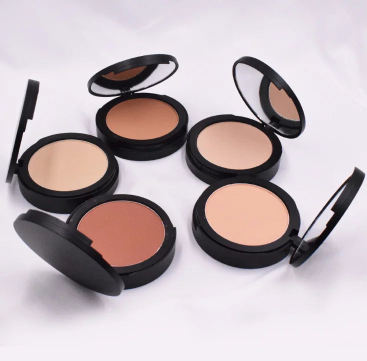 High Quality Vegan Matte Face Powder 5 Colors Custom Logo Waterproof Pressed Foundation Powder Wholesale