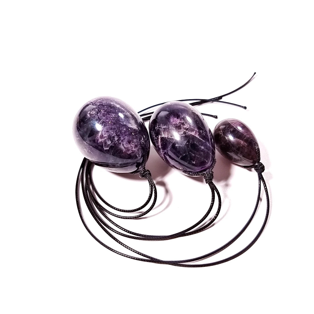 HZ Stone Amethyst Yoni Eggs for Women Jade Kegel Balls Yoni Egg Set Crystals Healing Stones